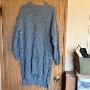 Gray Knit Sweater Dress